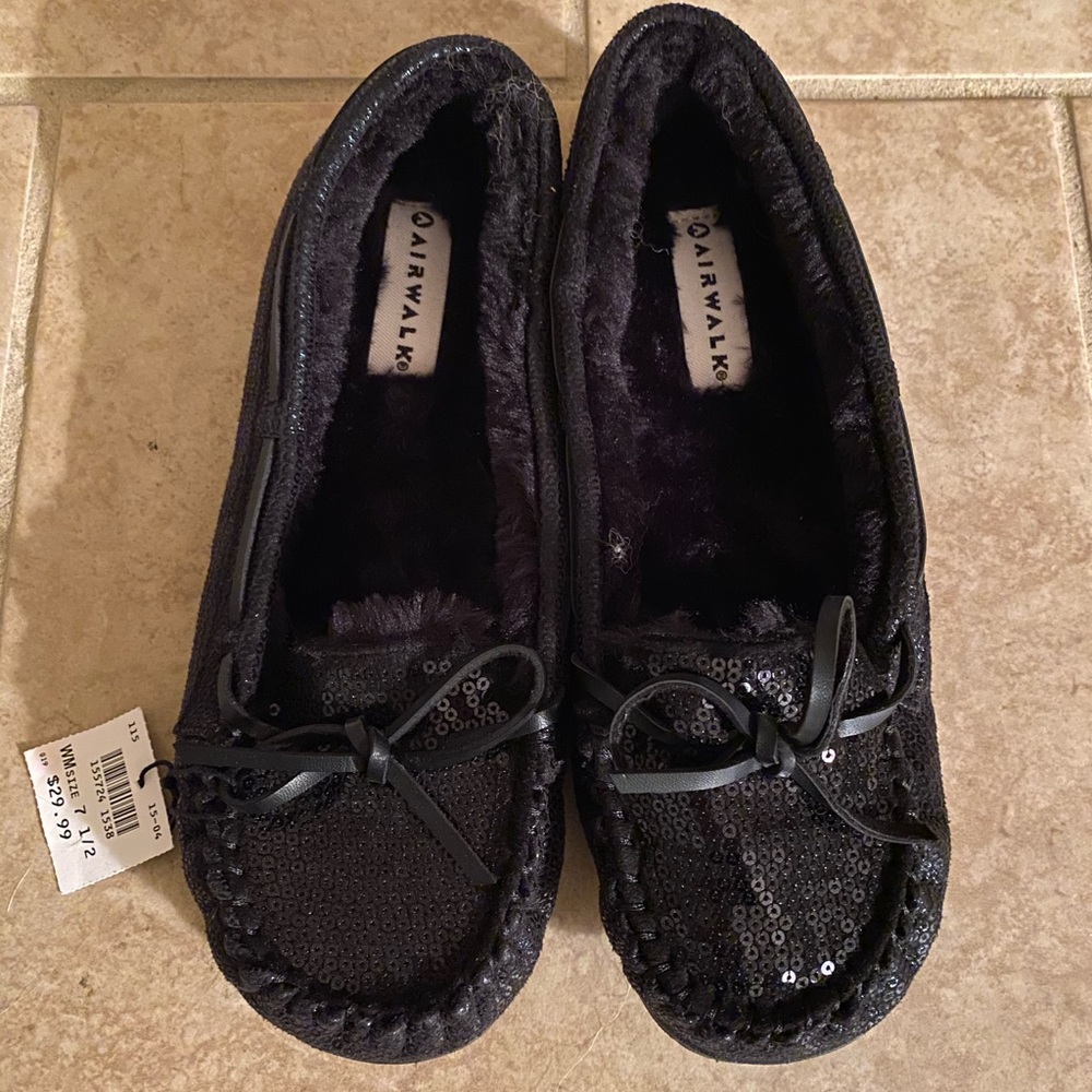 Sequin slipper moccasins